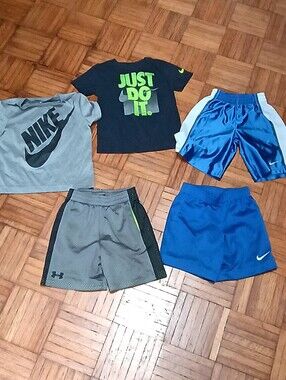 Under Armour Gray Athletic Shorts with Neon Green Accents